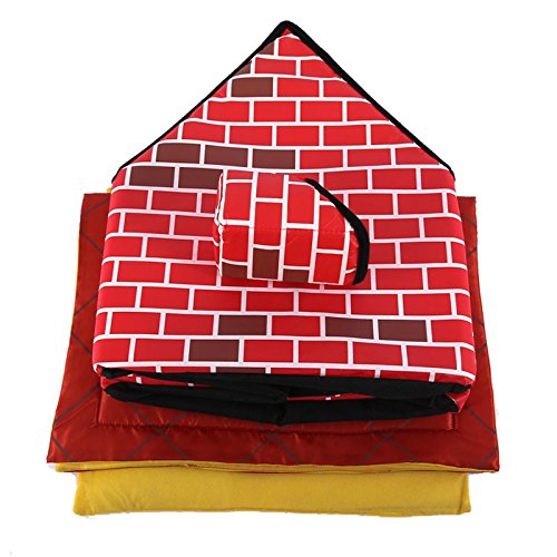 Casa para Mascotas Chimenea Plegable en Forma de Ladrillo Casa para Carpas Jaula para Mascotas Gato Jugar Soft House Gato Cama para Dormir Habitación para Cachorros para Gatos