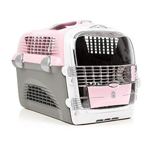 Catit Transportín Pet Cargo Cabrio, 51 x 33 x 35, Color Rosa, Gris y Blanco