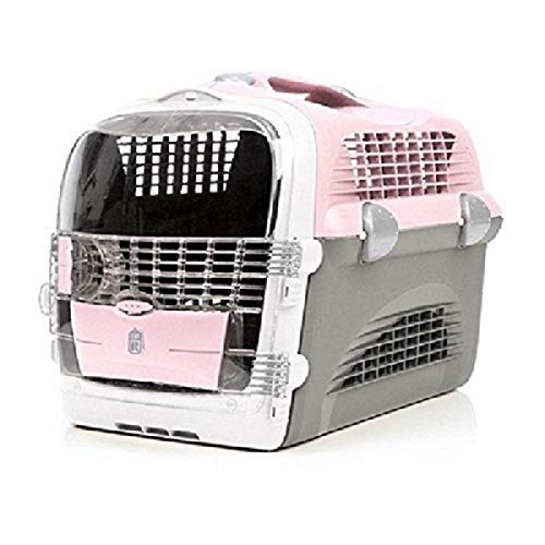 Catit Transportín Pet Cargo Cabrio, 51 x 33 x 35, Color Rosa, Gris y Blanco