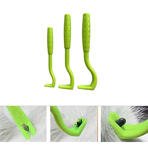 Chalkalon Herramienta de Eliminación de Garrapatas para Mascotas, 3 unids Tick Removal Tool Herramienta de Eliminación de Pulgas Gancho Suministros de Mascotas para Perro Gato y Otros Animales