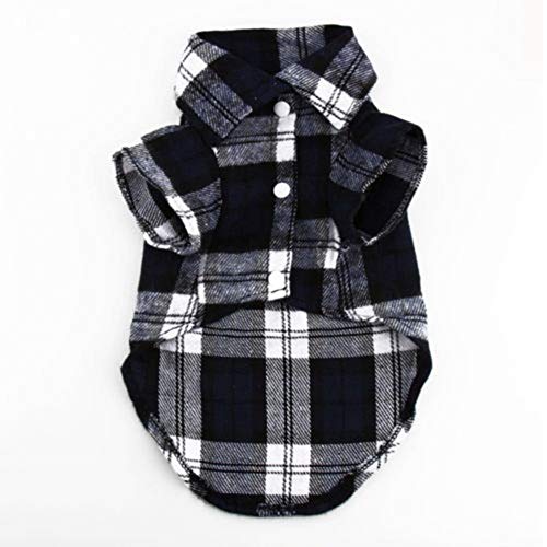 CHDEK Juguete para Mascotas New Little Pet Dog Puppy Plaid T Shirt Abrigo de Solapa Cat Jacket Ropa Disfraz Tops