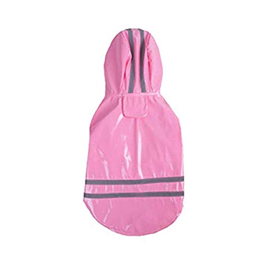 Chickwin Chubasquero Impermeable para Perros, Cachorro de Lluvia para Mascotas al Aire Libre con Capucha Chaquetas Impermeables PU Ultra-Light Transpirablepara (L,Rosado)