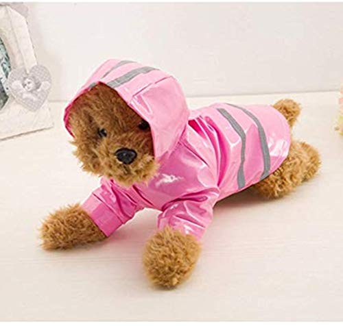 Chickwin Chubasquero Impermeable para Perros, Cachorro de Lluvia para Mascotas al Aire Libre con Capucha Chaquetas Impermeables PU Ultra-Light Transpirablepara (L,Rosado)