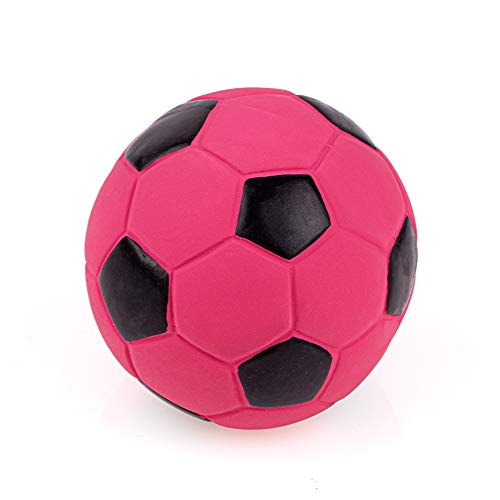 Chiwava 3 Piezas 7 cm Squeak Pelotas Juguetes para Perros Latex Juguete en Forma de Pequeño Fútbol para Perro Pequeño Mediano Cachorro Juego Interactivo, Colores Variados