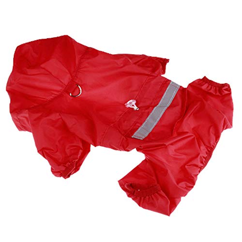 Chubasquero Perros,Moda Para Perros, Tiras Reflectantes, Mono Con Capucha, Impermeable Rojo, Impermeable, Impermeable, Perro, Capa A Prueba De Viento, Chaqueta De Ropa Duradera Para Perros Pequeños,