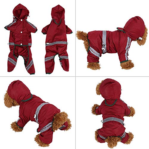 Chubasquero Perros,Moda Perro Mascota Tiras Reflectantes Mono Con Capucha Impermeable Impermeable Impermeable Perro Capa A Prueba De Viento Ropa Chaqueta Durable Para Perros Pequeños Medianos Grande