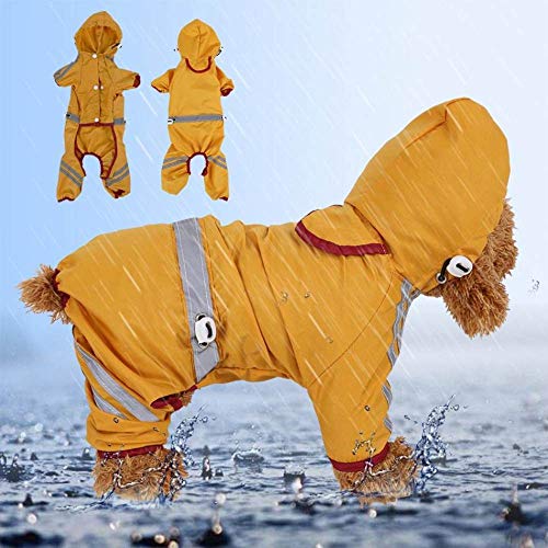 Chubasquero Perros,Moda Perro Mascota Tiras Reflectantes Mono Con Capucha Impermeable Impermeable Impermeable Perro Capa A Prueba De Viento Ropa Chaqueta Durable Para Perros Pequeños Medianos Grande