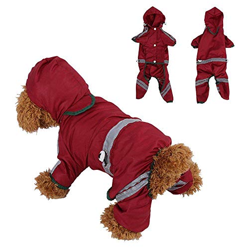 Chubasquero Perros,Moda Perro Mascota Tiras Reflectantes Mono Con Capucha Impermeable Impermeable Impermeable Perro Capa A Prueba De Viento Ropa Chaqueta Durable Para Perros Pequeños Medianos Grande