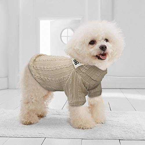 CIDCIJN Ropa para Mascotas,Cachorro De Perro Gato Mascota Jerseys De Punto Cálido Invierno Clásico Suéteres Tejidos Cuello Tortuga Perros Pequeños Prendas De Tejidos Blandos,L