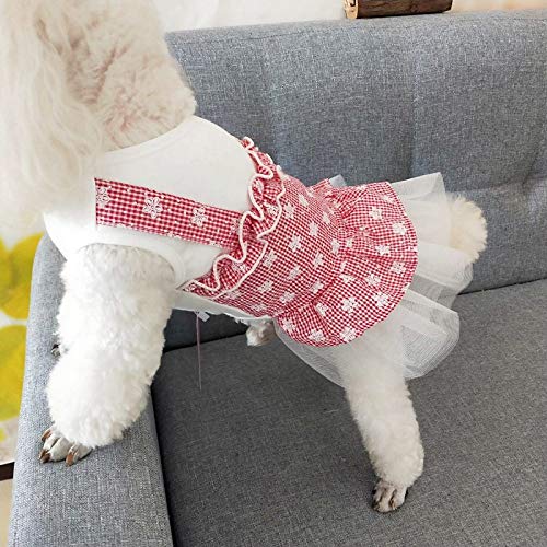 CIDCIJN Ropa para Mascotas,Pet Rosa Roja En La Ropa De Verano Perro Gato Princesa Vestidos De Boda para Perros Pequeños Chihuahua Shih Tzu Ropa Falda Traje De Mascotas,XL