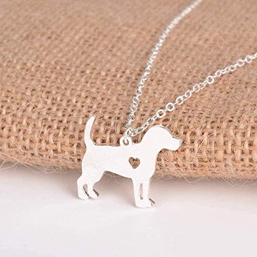 Collar Beagle De Plata Colgante De Perro Joyería para Perros Stuffer Stocking Joyería para Mascotas Mascotas Regalo Conmemorativo Familia Amantes De Perros