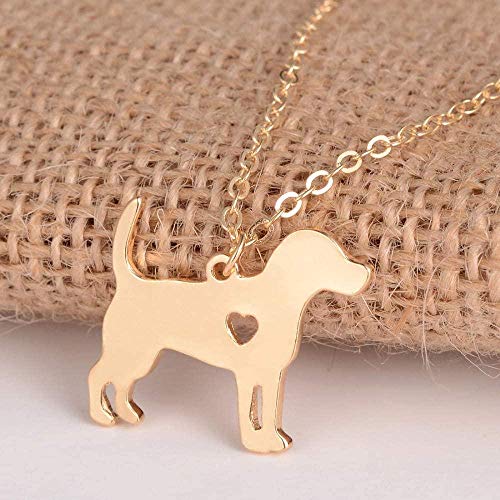 Collar Collar Beagle De Oro Colgante De Perro Joyería para Perros Stuffer Stocking Joyería para Mascotas Mascotas Regalo Conmemorativo Familia Amantes De Perros para Mascotas