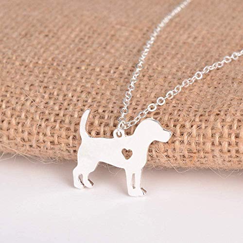 Collar Collar Beagle De Plata Colgante De Perro Joyería para Perros Stuffer Stocking Joyería para Mascotas Mascotas Regalo Conmemorativo Familia Amantes De Perros para Mascotas