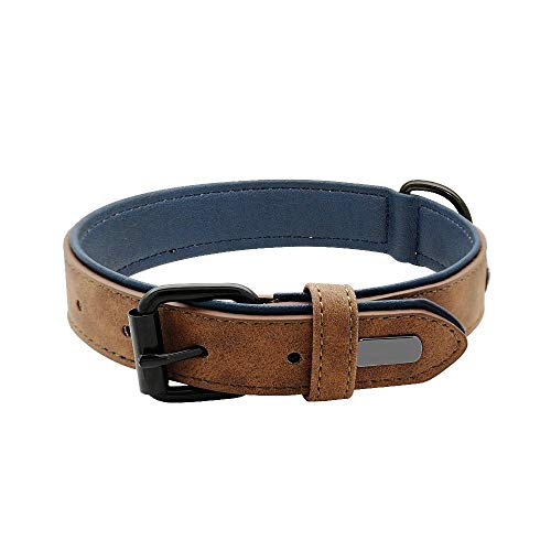 Collar De Perro,Cuello De Perro Suave Y Cómodo Ajustable para Mascotas Collar De Mascota De Cinta De Cuero Marrón Creativo para Perros Collar De Perro para Mascotas Pequeños,Medianos Y Grandes,CAC