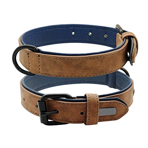 Collar De Perro,Cuello De Perro Suave Y Cómodo Ajustable para Mascotas Collar De Mascota De Cinta De Cuero Marrón Creativo para Perros Collar De Perro para Mascotas Pequeños,Medianos Y Grandes,CAC