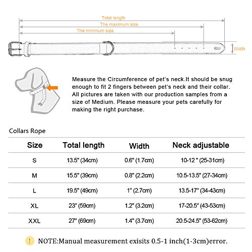Collar De Perro,Cuello De Perro Suave Y Cómodo Ajustable para Mascotas Collar De Mascota De Cinta De Cuero Marrón Creativo para Perros Collar De Perro para Mascotas Pequeños,Medianos Y Grandes,CAC