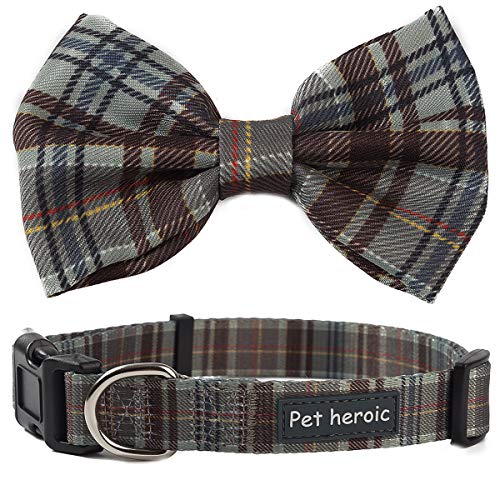 Collar Gato Perro Mascota con Pajarita de Cuadros, Collares de Pajarita de Tela Escocesa duraderos y cómodos para Gato Perro de la Corbata para Gatos Perros pequeños medianos Grandes en 3 Estilos