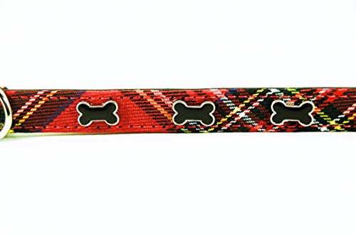 Collar pequeño de piel para perros Pet Palace® con diseño de tela escocesa, color azul, para «perrito escocés», para perros orgullosos de su patrimonio