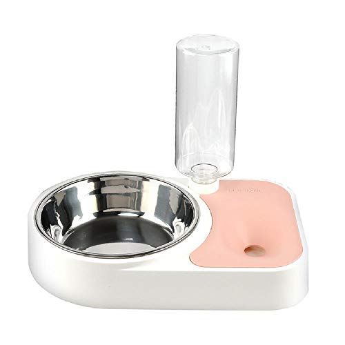 Comedero para Perro con Prueba de Humedad de la Boca, Doble Uso Comedero, Gato alimentador automático, Mascotas Doble Bowl, Cuenca automática Que Bebe, Durable y Resistente Bite, Blue