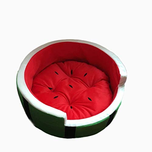 Cómodo Cama de la mascota Forma de la fruta Cama de la sandía, Four Seasons Universal, Nido de pájaro, Nido del animal doméstico, Arena de gato de la esponja, Perrera suave ( Size : M )