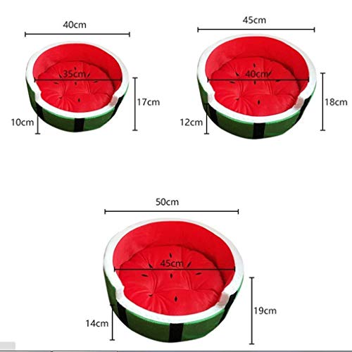 Cómodo Cama de la mascota Forma de la fruta Cama de la sandía, Four Seasons Universal, Nido de pájaro, Nido del animal doméstico, Arena de gato de la esponja, Perrera suave ( Size : M )