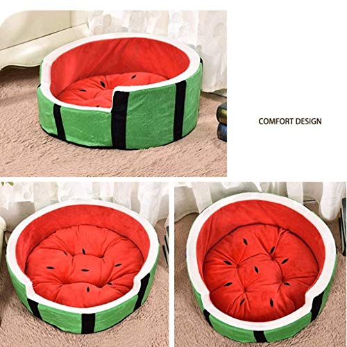 Cómodo Cama de la mascota Forma de la fruta Cama de la sandía, Four Seasons Universal, Nido de pájaro, Nido del animal doméstico, Arena de gato de la esponja, Perrera suave ( Size : M )