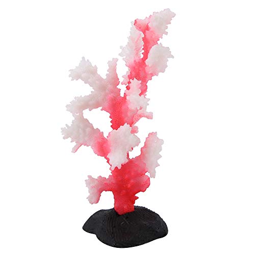 Coral artificial, planta de simulación Coral de silicona luminosa para acuarios Adorno de paisaje Decoración de acuario(rojo)