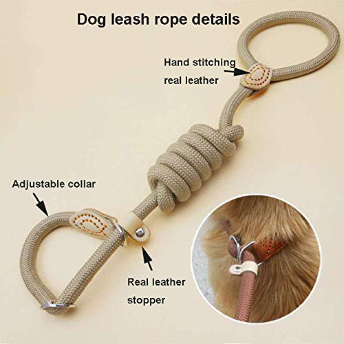 Correa para Correr con Perros Correa para Perros Cuerda Fuerte Collar De Cadena P para Perros Grandes Y Grandes Cinturón De Cuero para Mascotas Entrenamiento De Plomo para Golden Retriever Correa