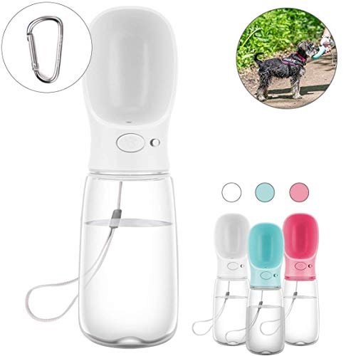 COTOP Botella para Perros, 550ml dispensador de Agua Antibacteriano para Mascotas, Taza para Beber para Mascotas al Aire Libre (Blanco)