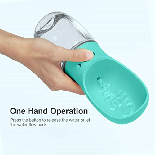 COTOP Pet Water Dispenser Antibacterial Food Grade Leak Proof Dog Cat Travel Drink Bottle Bowl, Pet Outdoor Drinking Cup-350ml Dog Gift(Verde)