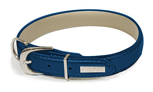 Croci C5080546 Luxury Collar en Similpelle, Azul, 35-43 mm x 20 mm