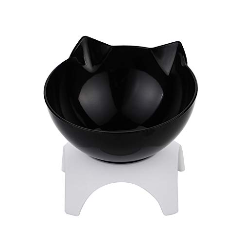 Cuenco doble para perro o gato, con soporte elevado, dispensador inclinado de 15°, cuencos razonables para reducir el estrés del cuello, la artritis o la espalda Sw