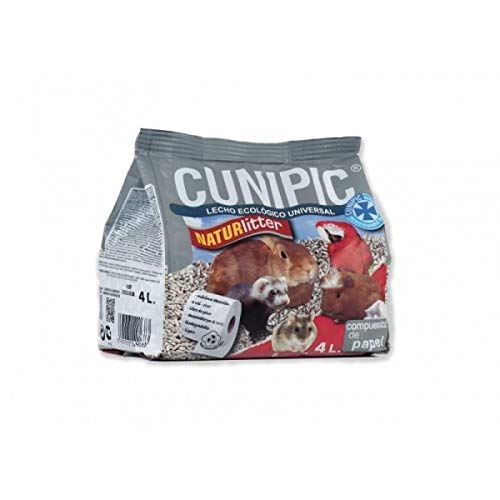 Cunipic NATURLITTER LECHO Papel Reciclado JAULAS 4L, Negro, Mediano