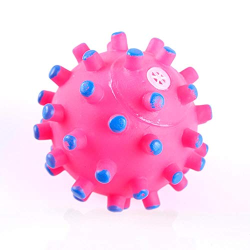 Cute Pet Supplies Pet Cat Juguetes de goma para perros Chew Thorn Ball Chirrido Sonido Puppy resistente a la mordedura Juguetes blandos para perros pequeños grandes, color aleatorio, diámetro 6.5cm