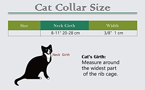 DAIXI Collares para Gatos con la Campana y del Cristal del corazón Suministros Linda del Animal doméstico Negro + Rojo + Azul Rosa