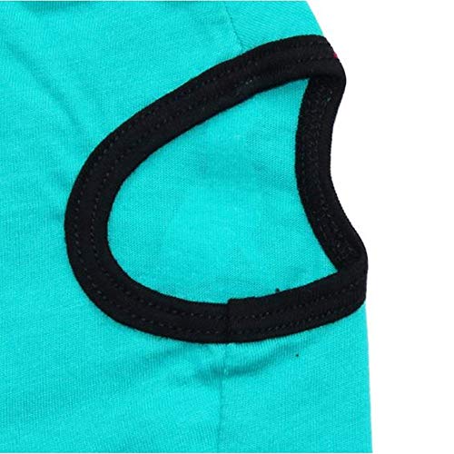 DC CLOUD Ropa de Perro Ropa para Mascotas Ropa Elegante Ropa de Perro tee Verano Imprimir Perro Traje de Esqueleto Lindo Camiseta a Rayas Green