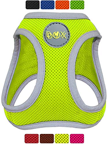 DDOXX Arnés Perro Step-In Air Mesh, Ajustable, Reflectante, Acolchado | Diferentes Colores & Tamaños | para Perros Pequeño, Mediano y Grande | Accesorios Gato Cachorro | Amarillo, L