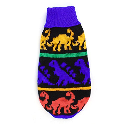 Deal MUX Mascotas Perro Gato Dinosaur Impreso bleichsellerie, Hem Chaqueta de Punto K108 Multicolor XS