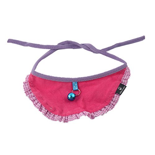 DealMux Perro de Mascota Ajustable a Rayas Fucsia Collar Correa Bufanda del triángulo del pañuelo