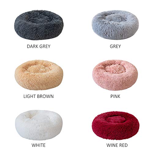 Decdeal Cama de Mascotas Donut Cama de Perros Gatos Redonda Cómodo Suave Felpa Corto con una Bola de Sisal Cama de Gatitos Cachorros para Dormir Descansar Durmiente