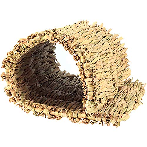 DEDC 4 pcs Alfombra de Hierba Tejida a Mano Natural, Cama de Juguete Masticable para Mascotas Pequeñas, Seguro y Comestible, para Indias, Conejos, Perros, Chinchillas y Hámster