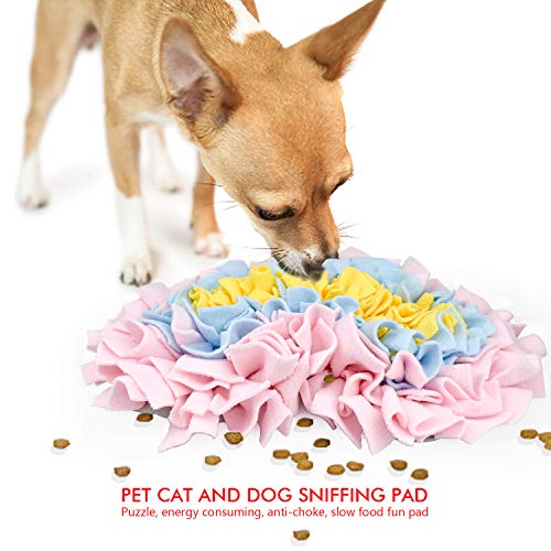 Demason Snuffle Mat para Perros(40 * 35cm), Alfombra de Entrenamiento de Mascotas, Manta Pequeña de Forma Corazón, Nariz, Jugquete Interactivo para Consumir Energía (Multi-Color)