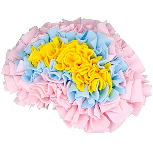 Demason Snuffle Mat para Perros(40 * 35cm), Alfombra de Entrenamiento de Mascotas, Manta Pequeña de Forma Corazón, Nariz, Jugquete Interactivo para Consumir Energía (Multi-Color)