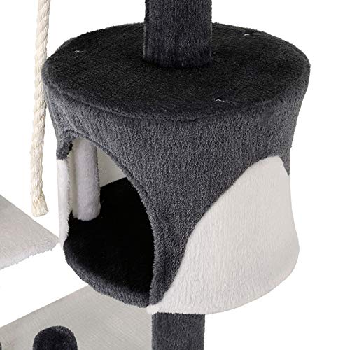 dibea Árbol rascador para Gatos, 112 cm (Gris/Blanco)