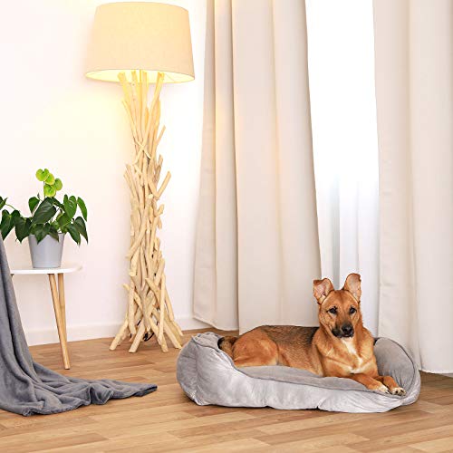 Dibea Cama Perros 2 en 1 cojín Perros sofá Perros (M) 80 x 60 cm Gris