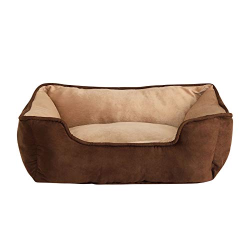 Dibea Cama Perros 2 en 1 cojín Perros sofá Perros (S) 60 x 50 cm marrón/Beige