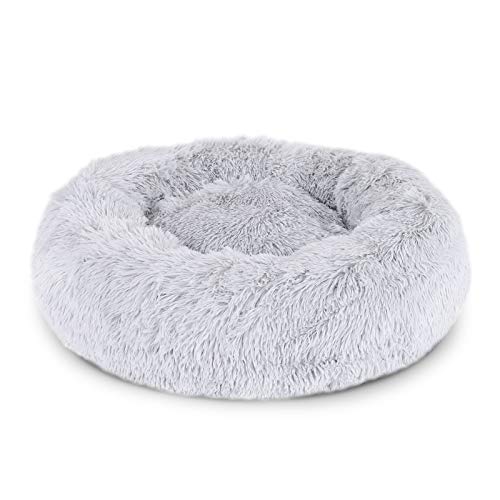 Dibea Cama Perros Redonda cojín Gatos sofá para Perros Donut Ø 40 cm dimensión Exterior (S) Gris Claro