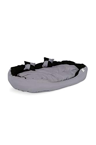 Dibea DB001, Cama para Perros (en Tejido Oxford) (110x80x23 cm, Dimensiones Exteriores, Negro/Gris)