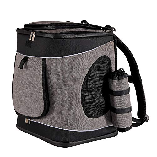 Dibea Mochila Perros transportín Perros Bolsa de trasporte Mascotas Gris/Negro