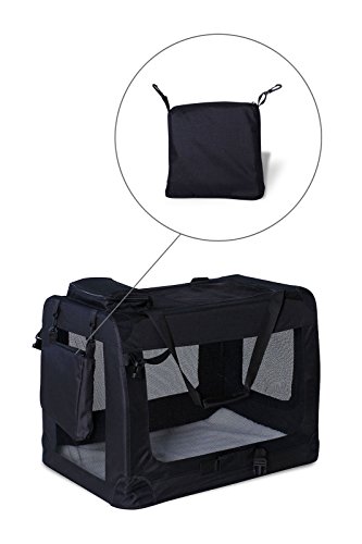 dibea Transportín para Perros Bolsa transportín para Perros Transportín Plegable Autobox Bolsa para Animales pequeños (60x42x44 cm (M), Negro)